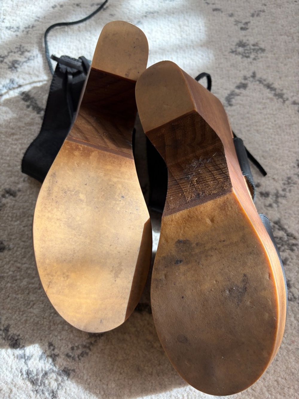 Free People Black Leather Cutout Platform Clogs (back on the market) - Picture 2 of 3